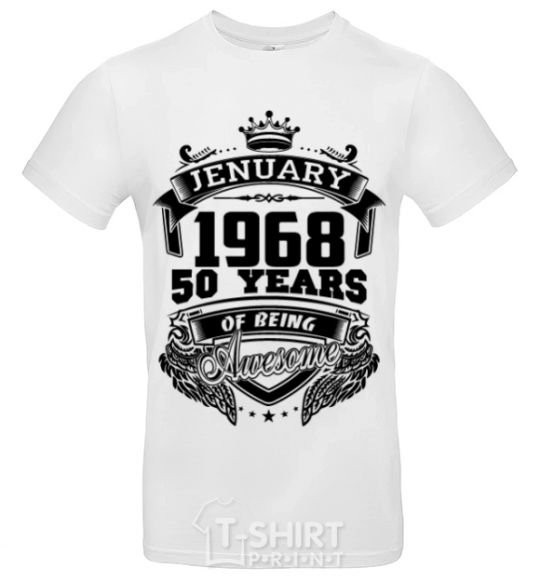 Men's T-Shirt Jenuary 1968 awesome White фото