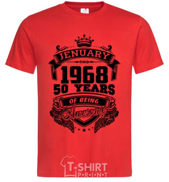 Men's T-Shirt Jenuary 1968 awesome red фото