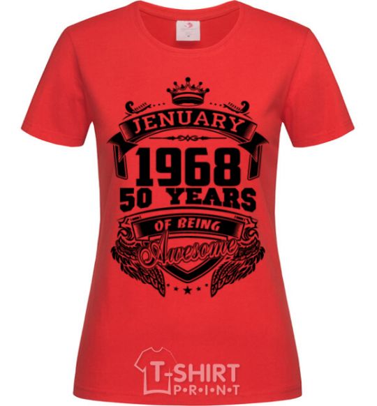 Women's T-shirt Jenuary 1968 awesome red фото