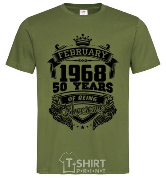 Men's T-Shirt February 1968 awesome millennial-khaki фото