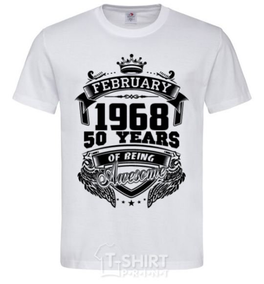 Men's T-Shirt February 1968 awesome White фото