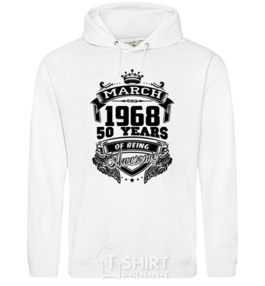 Men`s hoodie March 1968 awesome White фото