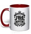 Mug with a colored handle March 1968 awesome red фото