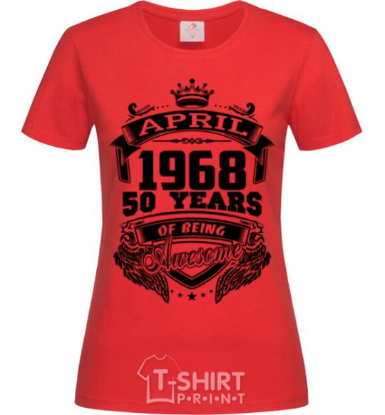 Women's T-shirt April 1968 awesome red фото