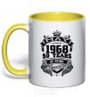 Mug with a colored handle May 1968 awesome yellow фото