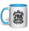 Mug with a colored handle May 1968 awesome sky-blue фото