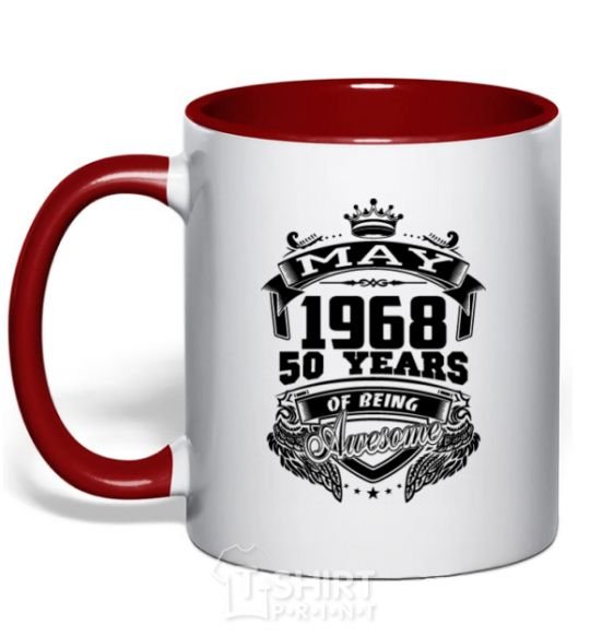 Mug with a colored handle May 1968 awesome red фото