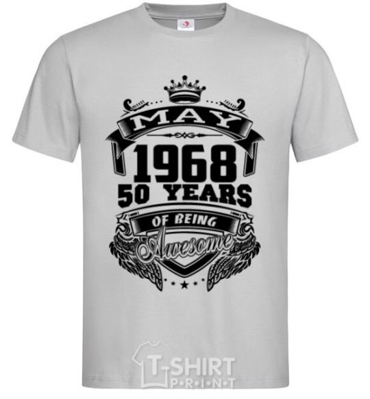 Men's T-Shirt May 1968 awesome grey фото