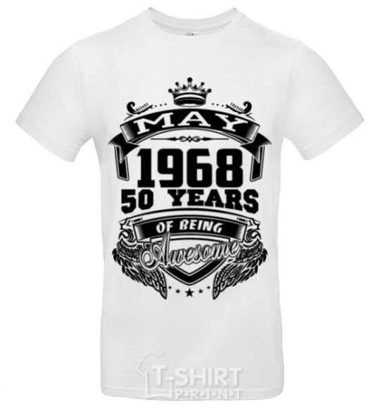 Men's T-Shirt May 1968 awesome White фото