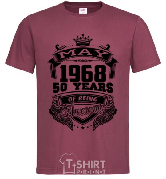 Men's T-Shirt May 1968 awesome burgundy фото