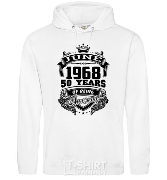 Men`s hoodie June 1968 awesome White фото