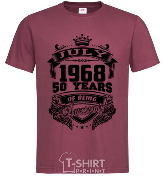 Men's T-Shirt July 1968 awesome burgundy фото