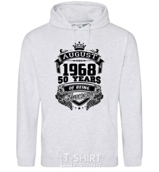 Men`s hoodie August 1968 awesome sport-grey фото