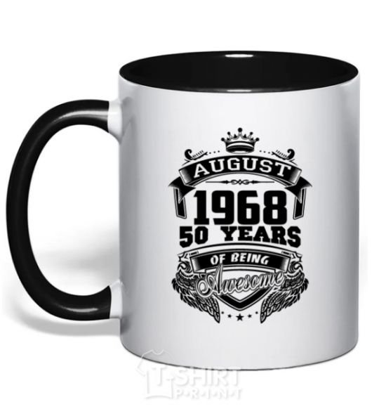 Mug with a colored handle August 1968 awesome black фото