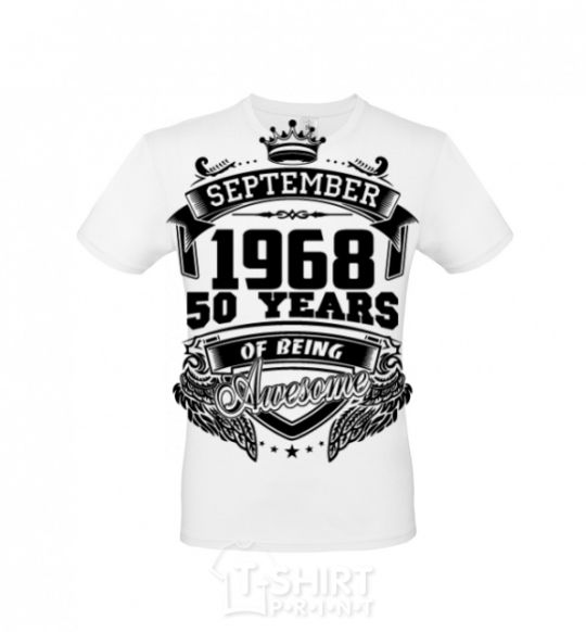 Men's T-Shirt September 1968 awesome White фото