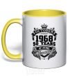 Mug with a colored handle October 1968 awesome yellow фото