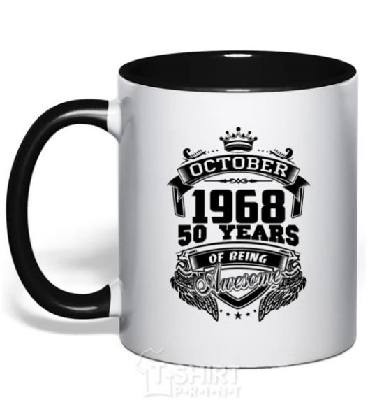 Mug with a colored handle October 1968 awesome black фото