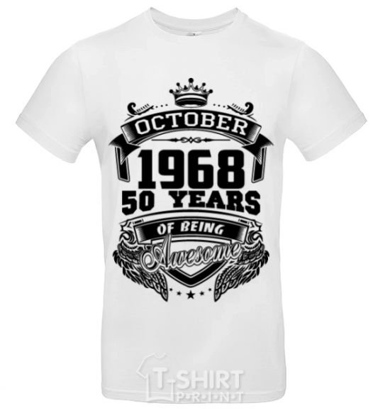 Men's T-Shirt October 1968 awesome White фото