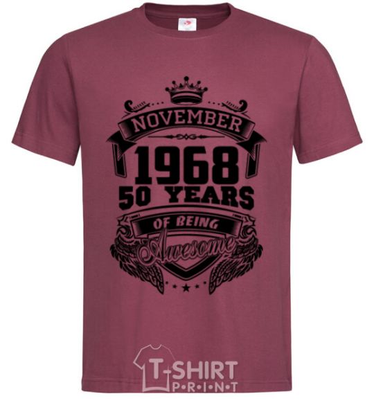 Men's T-Shirt November 1968 awesome burgundy фото