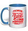 Mug with a colored handle Premium vintage 1968 royal-blue фото