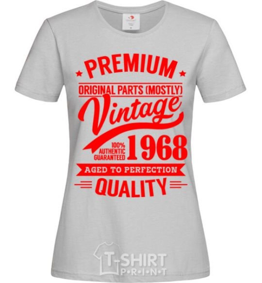 Women's T-shirt Premium vintage 1968 grey фото