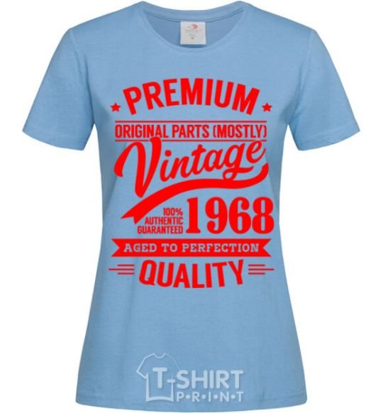 Women's T-shirt Premium vintage 1968 sky-blue фото