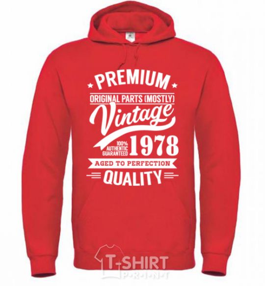 Men`s hoodie Premium vintage 1978 bright-red фото