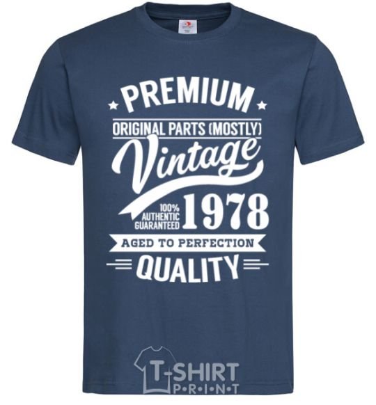 Мужская футболка Premium vintage 1978 Темно-синий фото