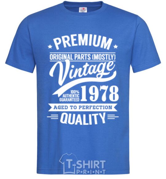 Мужская футболка Premium vintage 1978 Ярко-синий фото