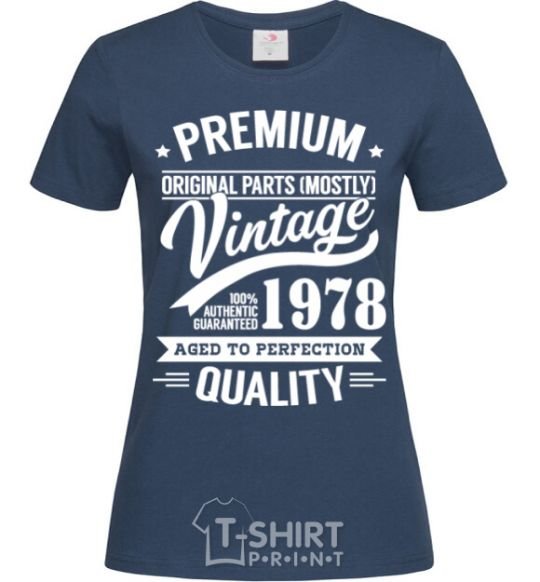 Women's T-shirt Premium vintage 1978 navy-blue фото