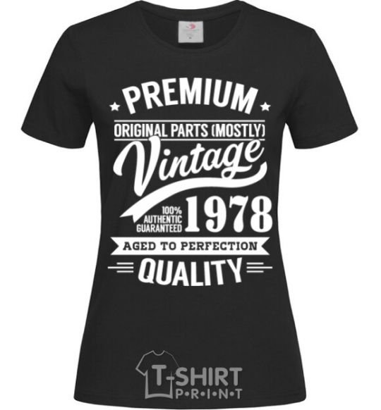 Женская футболка Premium vintage 1978 Черный фото