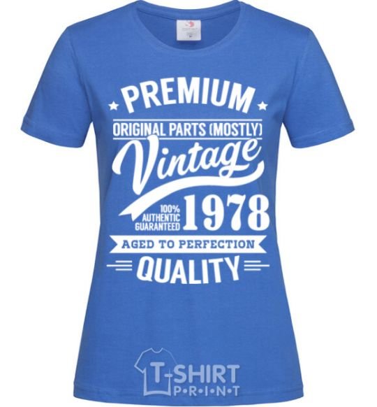 Women's T-shirt Premium vintage 1978 royal-blue фото