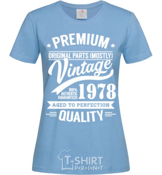 Women's T-shirt Premium vintage 1978 sky-blue фото