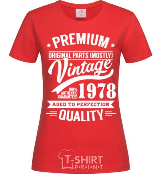 Women's T-shirt Premium vintage 1978 red фото