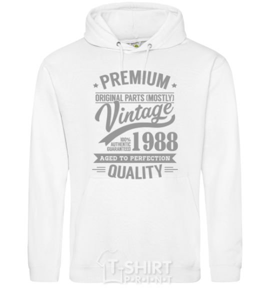 Men`s hoodie Premium vintage 1988 White фото