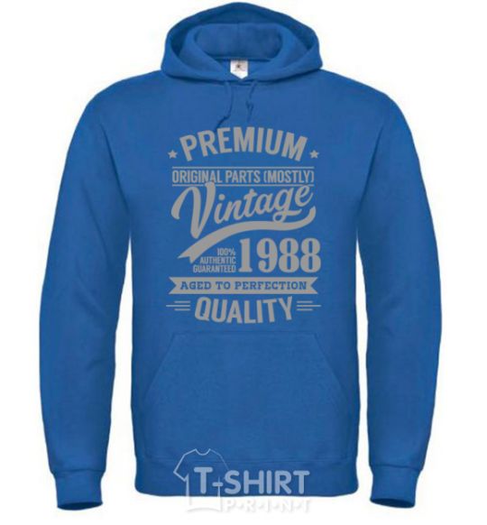 Men`s hoodie Premium vintage 1988 royal фото