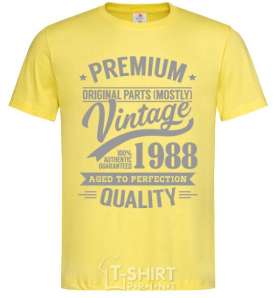 Мужская футболка Premium vintage 1988 Лимонный фото
