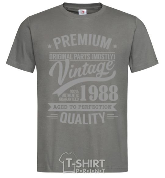 Men's T-Shirt Premium vintage 1988 dark-grey фото
