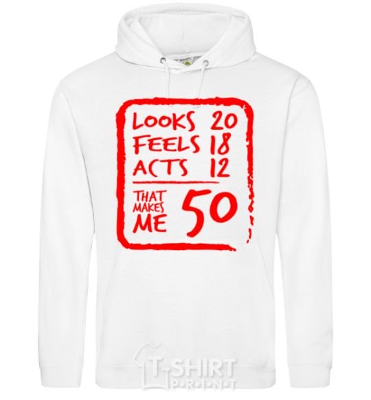 Men`s hoodie That makes me 50 White фото
