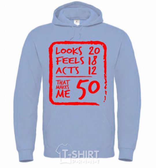 Men`s hoodie That makes me 50 sky-blue фото