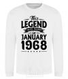 Sweatshirt This Legend was born in Jenuary 1968 White фото
