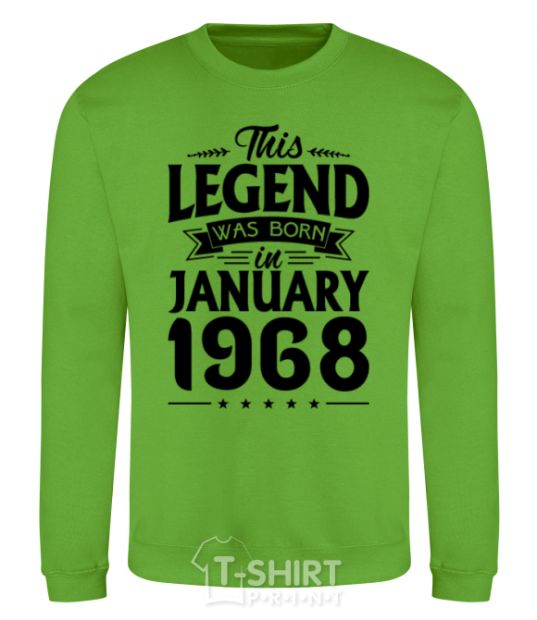 Sweatshirt This Legend was born in Jenuary 1968 orchid-green фото
