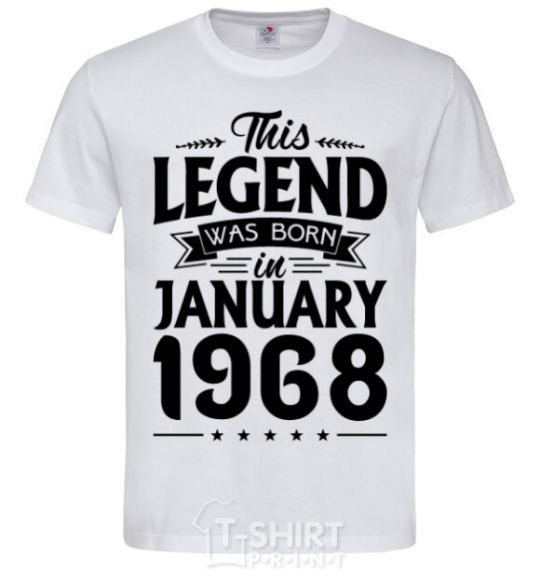 Men's T-Shirt This Legend was born in Jenuary 1968 White фото