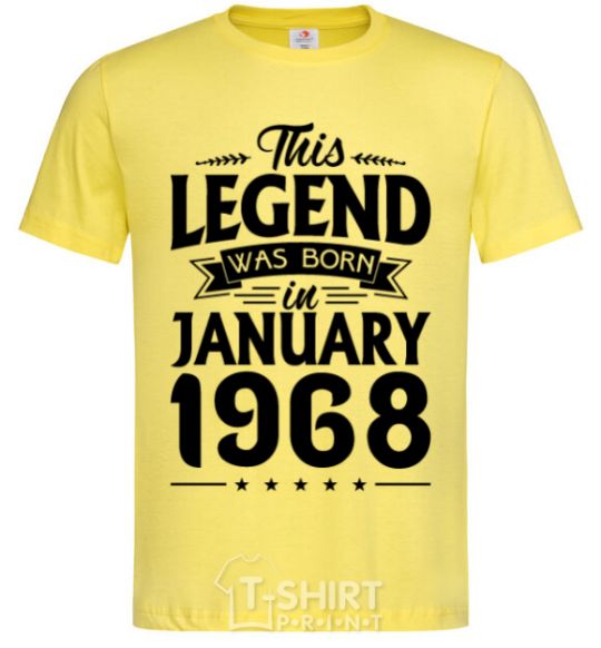Men's T-Shirt This Legend was born in Jenuary 1968 cornsilk фото