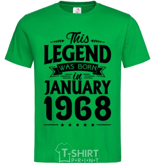 Men's T-Shirt This Legend was born in Jenuary 1968 kelly-green фото