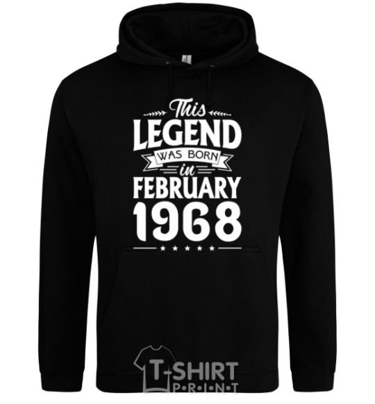 Men`s hoodie This Legend was born in February 1968 black фото