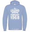 Men`s hoodie This Legend was born in February 1968 sky-blue фото