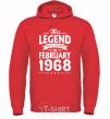 Men`s hoodie This Legend was born in February 1968 bright-red фото