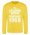 Sweatshirt This Legend was born in February 1968 yellow фото