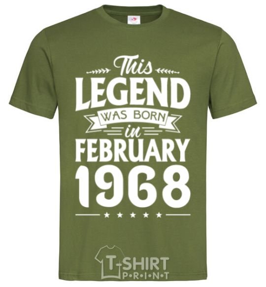 Men's T-Shirt This Legend was born in February 1968 millennial-khaki фото